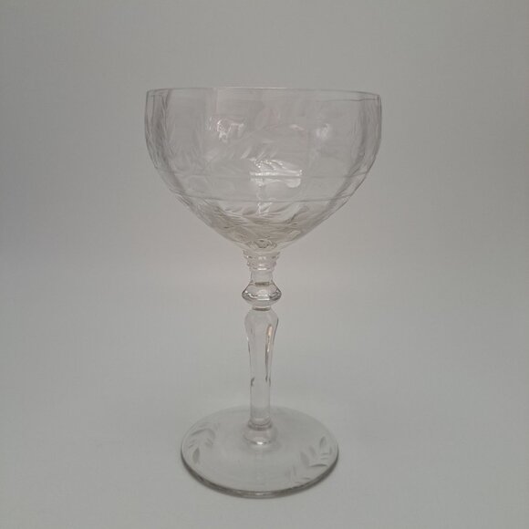 Rock Sharpe Anniversary Etched Crystal Tall Sherbet Glass - Picture 1 of 10